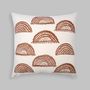 Fabric cushions - MERAKI Gond art inspired small Sunburst motifs hand screen printed square pillow. - NAKI+SSAM