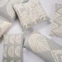 Fabric cushions - MERAKI Gond art inspired large Sunburst motif hand screen printed square pillow. - NAKI + SSAM