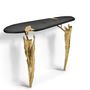 Console table - Fólia Console - Gold and pinewood console; organic design; console for entryway - MAEVE