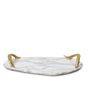 Trays - Rozu - Calacatta Marble Tray: Elegant Design with Brass Hardware - MAEVE