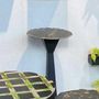 Ornaments - Natural slate high table, leaf pattern, H 93, diam 30 cm - LE TRÈFLE BLEU