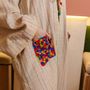 Apparel - Multicolor Embroidered Striped Linen Abaya with crochet details - HYA CONCEPT STORE