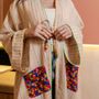 Apparel - Multicolor Embroidered Striped Linen Abaya with crochet details - HYA CONCEPT STORE