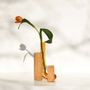 Vases - Cochlea della Metamorfosi n°1, vase orange verre et pierre pour fleu - COKI