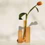 Vases - Cochlea della Metamorfosi n°2, vase orange en verre et pierre - COKI