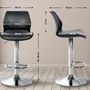 Kitchens furniture - Set of 2 Gilbert Bar Chairs - Chrome/Leather - VIBORR