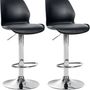 Kitchens furniture - Set of 2 Gilbert Bar Chairs - Chrome/Leather - VIBORR