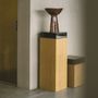 Console table - Block Pedestal in Limed Oak Structure and Brass Details - DUISTT