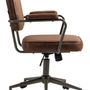 Office seating - Natrona Retro Office Chair - Cognac Leather & Matt Black Metal - VIBORR