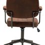 Office seating - Natrona Retro Office Chair - Cognac Leather & Matt Black Metal - VIBORR