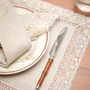 Linge de table textile - Sets de table en lin brodé - Margo Beige - RENDAR