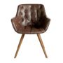 Chairs - Brown leatherette upholstered Dining table chair - ANGEL CERDÁ
