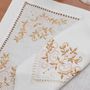 Linge de table textile - Set de table en lin brodé - Chateau Off-White - RENDAR