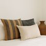 Fabric cushions - Utkaliya Collection Brown Cotton Decorative Cushion With Red Grid. - NAKI+SSAM
