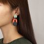 Bijoux - Boucles d'oreilles Ariane en corne noire et laque bicolore - L'INDOCHINEUR PARIS HANOI
