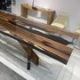 Dining Tables - Walnut river table with mikado foot - MEUBLES THOURET
