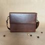 Bags and totes - Wooden and leather bag with metal inlay - THECRAFTROOT