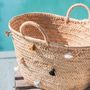 Travel accessories - Wicker basket with pompons - Zio - MIA ZIA