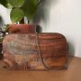Clutches - Metal-inlaid wooden shoulder bag/pouch - THECRAFTROOT