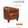 Office seating - Georgio Vintage Cigar Leather Club Chair - JP2B DECORATION