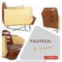 Other office supplies - Collection of Vintage Leather Cane Chairs - JP2B DECORATION