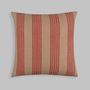 Fabric cushions - Utkaliya Brown Cotton Decorative Red Stripe Cushion. - NAKI + SSAM