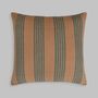 Fabric cushions - Utkaliya Brown Cotton Decorative Red Stripe Cushion. - NAKI+SSAM