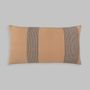 Fabric cushions - Utkaliya Brown Cotton Woven Stripe Lumbar Cushion. - NAKI + SSAM