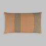 Fabric cushions - Utkaliya Brown Cotton Woven Stripe Lumbar Cushion - NAKI+SSAM