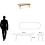 Tables basses - Table basse banc en bois massif 140 cm - MON PETIT MEUBLE FRANÇAIS