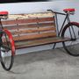 Benches - Wood And Metal Bicycle Bench - GRAND DÉCOR