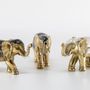 Decorative objects - Elephant box made of natural mother-of-pearl and recycled brass - WILD BY MOSAIC