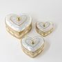 Caskets and boxes - Recycled brass and natural mother-of-pearl heart box - WILD BY MOSAIC