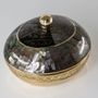 Decorative objects - Oval box in recycled brass and natural mother-of-pearl - WILD BY MOSAIC