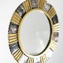 Mirrors - Shine round mirror natural mother-of-pearl and recycled brass - WILD BY MOSAIC