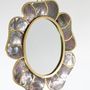 Mirrors - Flower mirror natural mother-of-pearl and recycled brass - WILD BY MOSAIC