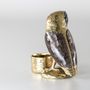 Decorative objects - Owl candle holder in recycled brass and mother-of-pearl - WILD BY MOSAIC