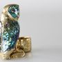 Decorative objects - Owl candle holder in recycled brass and mother-of-pearl - WILD BY MOSAIC