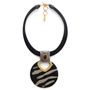 Jewelry - Plastron necklace with round pendant - Zebra - NATURE BIJOUX