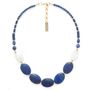 Jewelry - Short necklace with oval lapis - Cobalt - NATURE BIJOUX