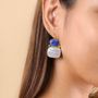 Jewelry - French hook earrings with Lapis and white MOP - Cobalt - NATURE BIJOUX