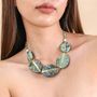 Bijoux - Collier plastron 5 perles turquoise africaine - Mara - NATURE BIJOUX