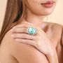 Jewelry - XL adjustable ring with African turquoise - Mara - NATURE BIJOUX