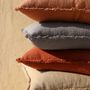 Fabric cushions - LAGOM Solid 20in Vintage Washed Textured Cotton Cushion - NAKI+SSAM