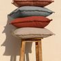 Fabric cushions - LAGOM Solid 20in Vintage Washed Textured Cotton Cushion - NAKI+SSAM