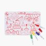 Children's arts and crafts - SUPER CONSTRUCTION : 1 REVERSIBLE SILICONE MAT + 4 MARKERS - SUPERPETIT