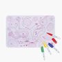 Children's games - MERMAID : 1 REVERSIBLE SILICONE MAT + 4 MARKERS - SUPERPETIT