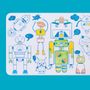 Children's arts and crafts - ROBOT : 1 reversible silicone mat + 4 markers - SUPERPETIT