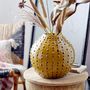 Vases - Toofan Vase, Yellow, Stoneware  - CREATIVE COLLECTION