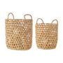 Shopping baskets - Rachel Basket, Nature, Water Hyacinth Set of 2 - BLOOMINGVILLE MULTIBRAND HOUSE